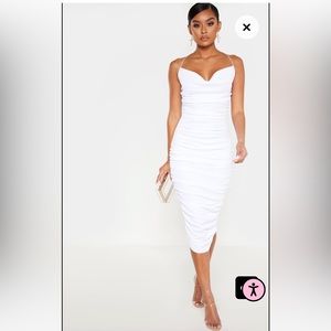 NWT Pretty Little Thing White Midi Dress Size 0 (US)